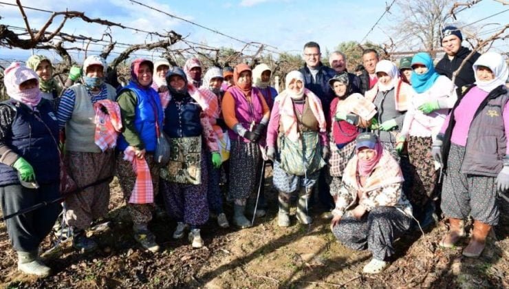 Alaşehir’de tarım işçilerine ziyaret | Başkan Öküzcüoğlu’ndan işçilere tulumba ikramı